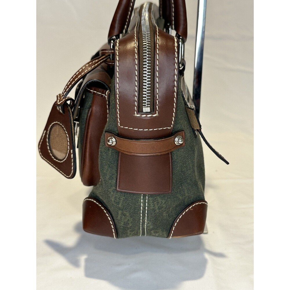 Dooney & Bourke Signature Double Pocket Satchel Bag NWT Green Wristlet Keychain - Picture 4 of 16